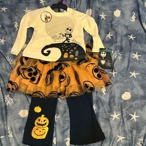 Kids Nightmare Before Christmas Set with Pumpkin and Skeleton Design